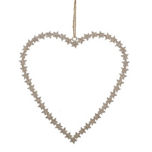 Gold metal heart with stars Christmas nationwide delivery www.lilybloom.ie 