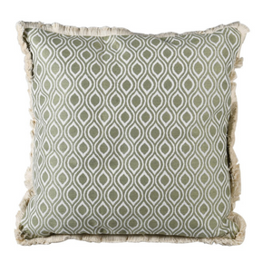 Green Ogee Fringe Cushion Cover nationwide delivery www.lilybloom.ie