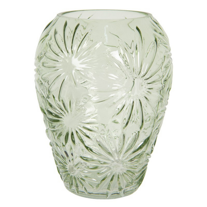 Green Round Glass Vase
