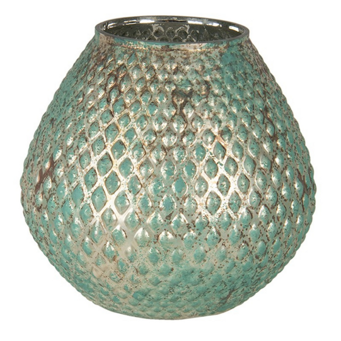 Green Glass Round Vase