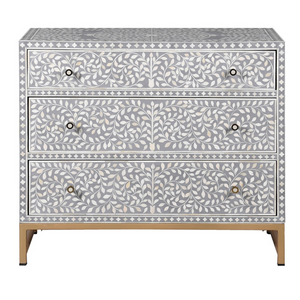 Grey Bone Inlay 3 Drawer Chest nationwide delivery www.lilybloom.ie 