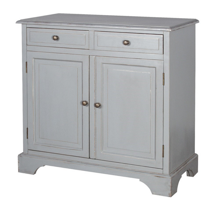 Grey Hamptons 2 Door 2 Drawer Cupboard