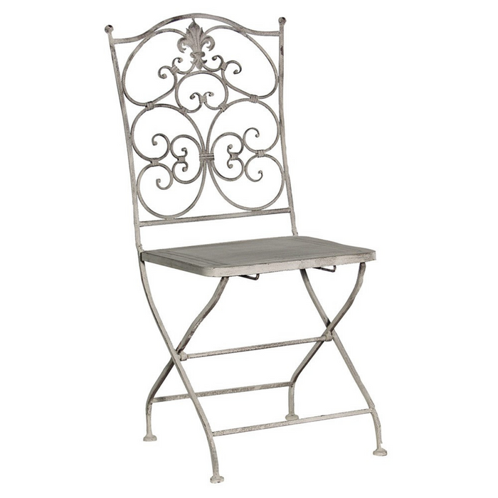 Grey Metal Patio Folding Chair
