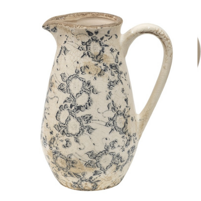 Small Grey and Beige leaves Pitcher