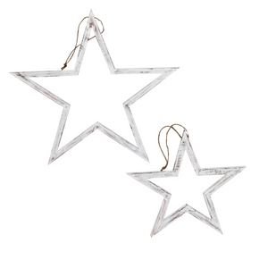 Hanging Wooden Star Set Of 2 nationwide delivery www.lilybloom.ie