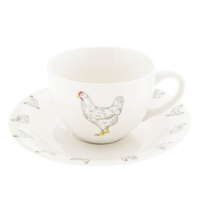 Chicken Cup and Saucer Set