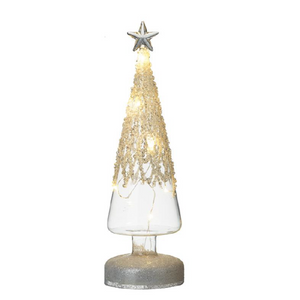 LIGHT UP GLASS TREE SPARKLE TOP nationwide delivery www.lilybloom.ie