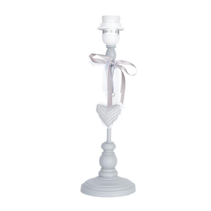 Lamp base with Grey Heart Detail