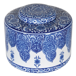 _Large Blue and White Lidded Jar nationwide delivery www,lilybloom.ie