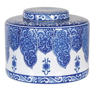 _Large Blue and White Lidded Jar nationwide delivery www,lilybloom.ie