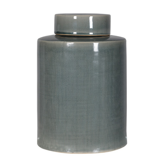 Large Khaki lidded Ginger Jar