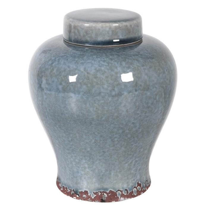 Large Rustic Grey Ceramic Jar