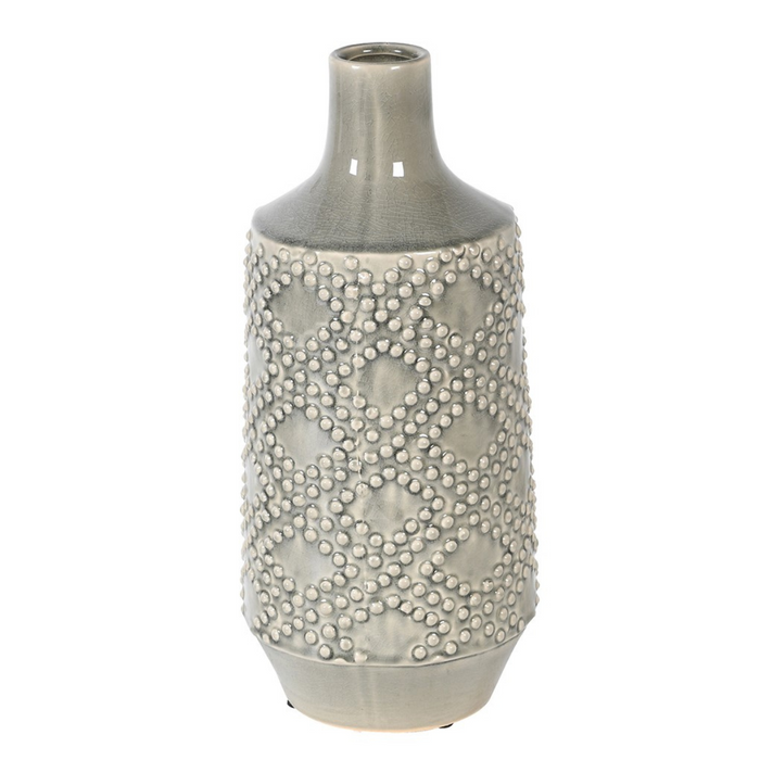 Large Soft Grey Dots Ceramic Vase