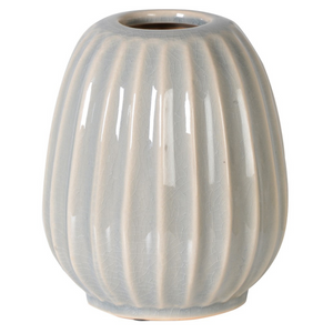 Large Soft Grey Ribbed Vase nationwide delivery www.lilybloom.ie
