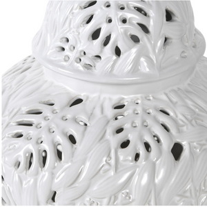 Large White Filigree Jar with Lid nationwide delivery www.lilybloom.ie