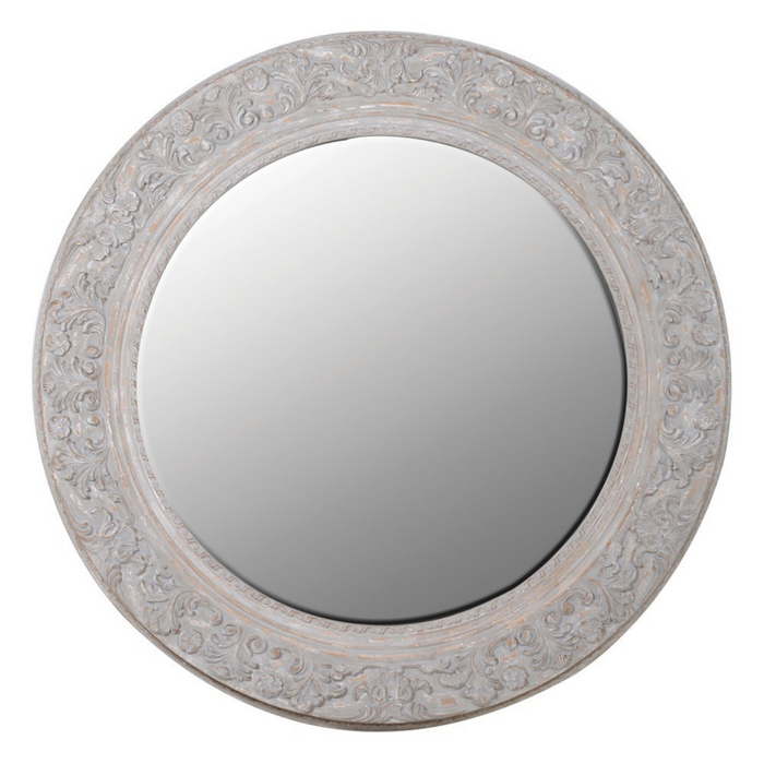 Scroll Leaf Design Circular Mirror