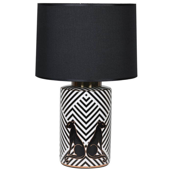 Leopard Lamp with Black Shade