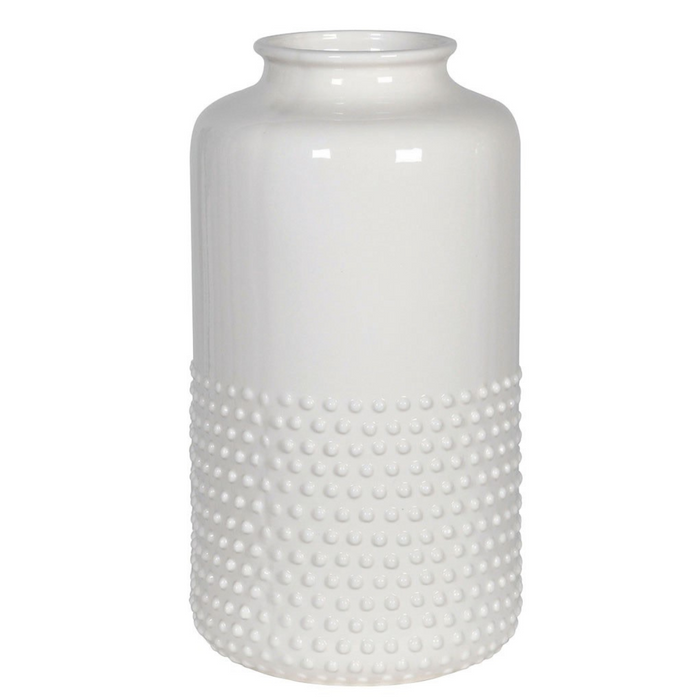 Medium Cream Bobble Ceramic Vase
