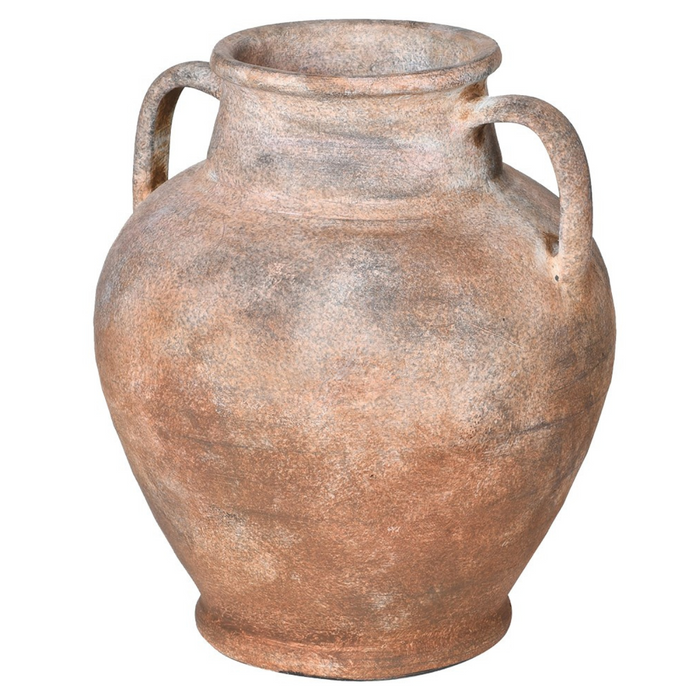 Mottle Effect Terracotta Handle Vase