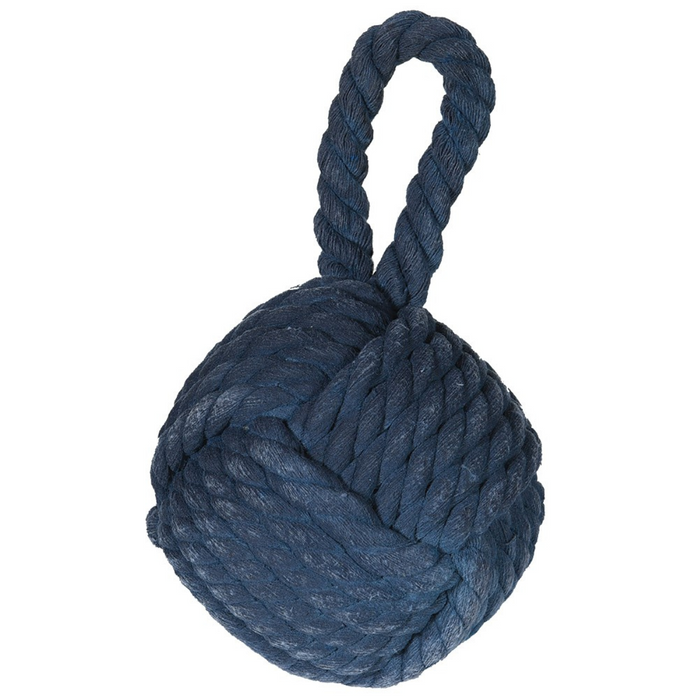 Navy Blue Knotted Rope Door Stop