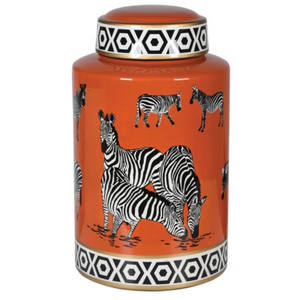 Orange Zebra Ginger Jar jungle themed interiors  www.lilybloom.ie