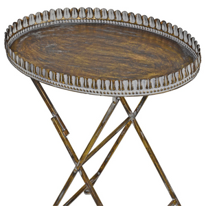 val Distressed Ornate Metal Tray Table nationwide delivery www.lilybloom.ie