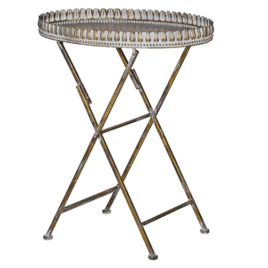 val Distressed Ornate Metal Tray Table nationwide delivery www.lilybloom.ie