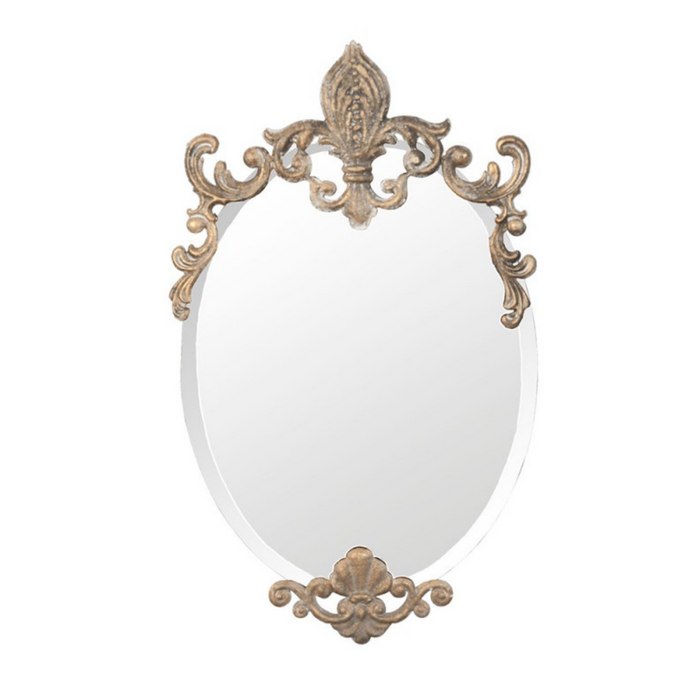 Oval Wall Mirror with Golden Curls