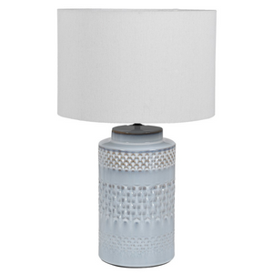 pale blue lamp with linen shade nationwide delivery www.lilybloom.ie