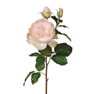 Palest Pink Real Feel Rose Spray with Buds and Leaves delivery nationwide www.lilybloom.ie