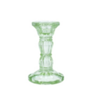 Pastel Green Moulded Glass Candlestick nationwide delivery www,lilybloom.ie