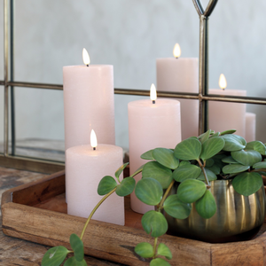 Dusty Pink Pillar Candle LED incl. battery Large