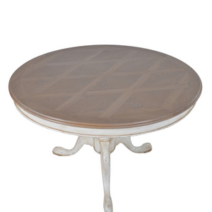 Round Drum Top Table with Parquet Top
