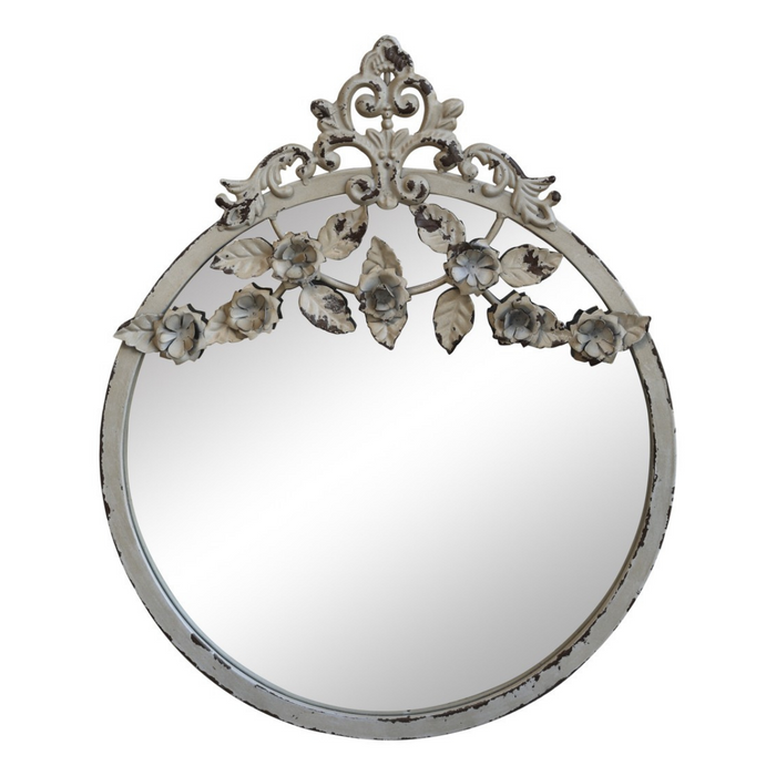 Round Floral Mirror