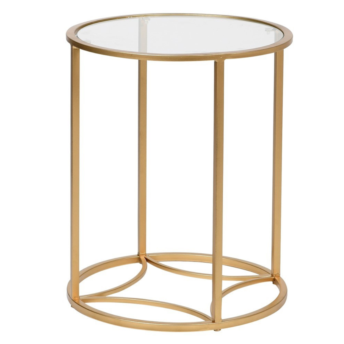 Round glass side table gold deals