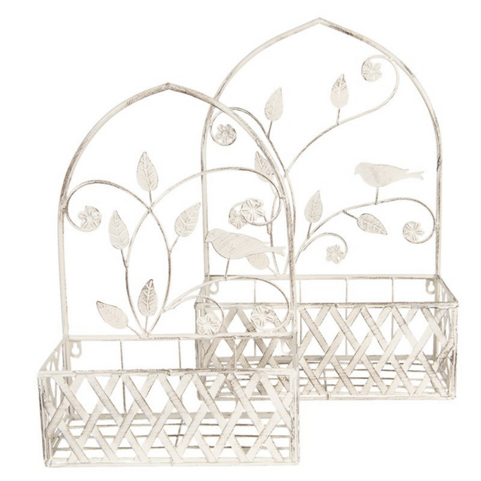 Rustic Iron Wall Shelves or Plant Stand - Set of 2