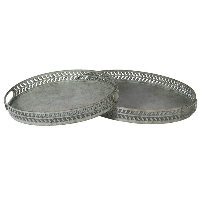 Set of 2 Fern Oval Trays
