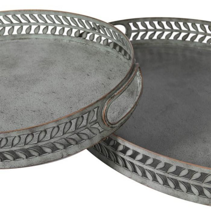 Set of 2 Fern Oval Trays
