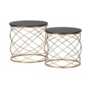 Set of 2 Gold Loops Tables nationwide delivery www.lilybloom.ie