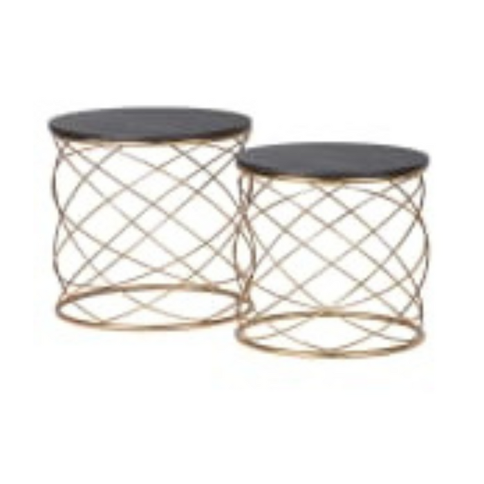 Set of 2 Gold Loops Tables