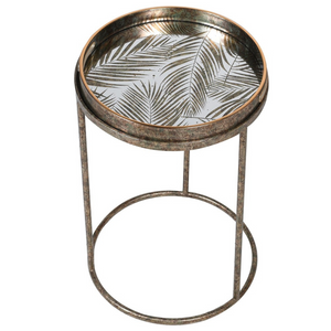 Set of 2 Mirrored Fern Pattern Tray Tables nationwide delivery www.lilybloom.ie