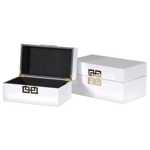 Set of 2 White Boxes