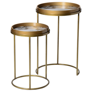 Set of 2 White Marble Effect Tray Tables nationwide delivery www.lilybloom.ie