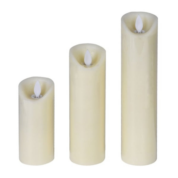 Set of 3 Remote Control Cream LED Candles