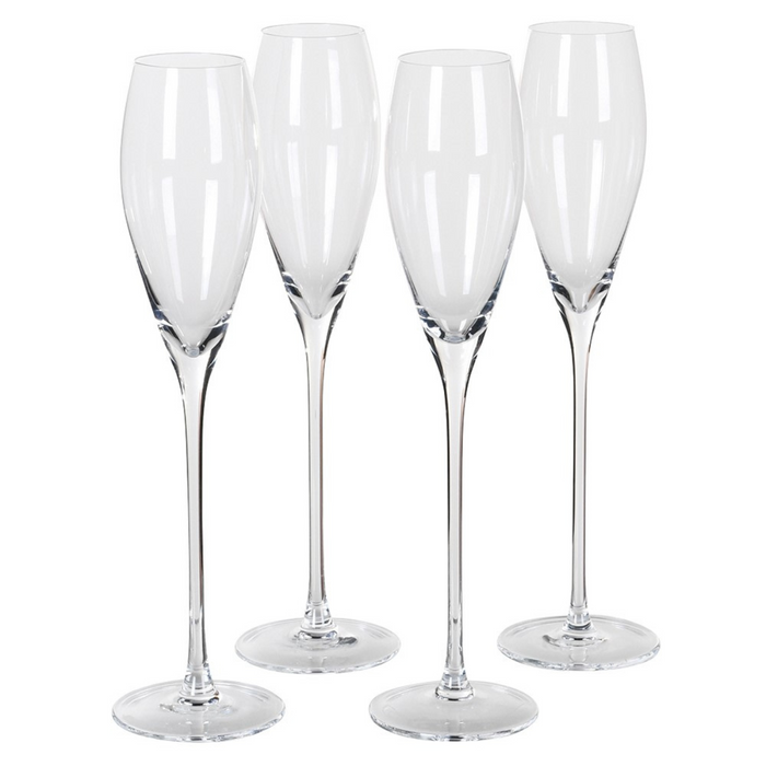 Set of 4 Crystal Champagne Glasses