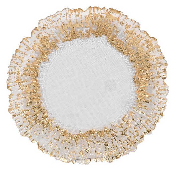 Set of 4 Gold Rim Charger Plates