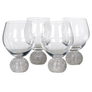 Set of 4 Silver Diamante Dining Glasses nationwide delivery www.lilybloom.ie