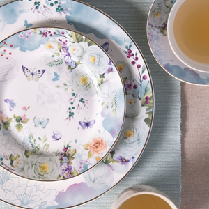 Set of 4 butterfly & floral plates delivery nationwide www.lilybloom.ie