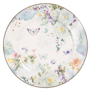 Set of 4 butterfly & floral plates delivery nationwide www.lilybloom.ie