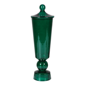 Small Emerald Glass jar with Lid delivery nationwide www.lilybloom.ie